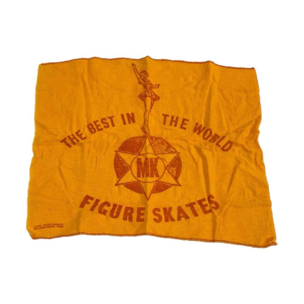MK Figure Skates Promotional Polishing Cloth Mitchel & King Sheffield Eng. 1950s